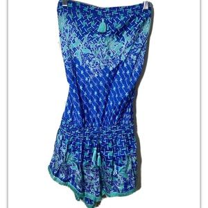 Poupette st Barth silk strapless romper 0
